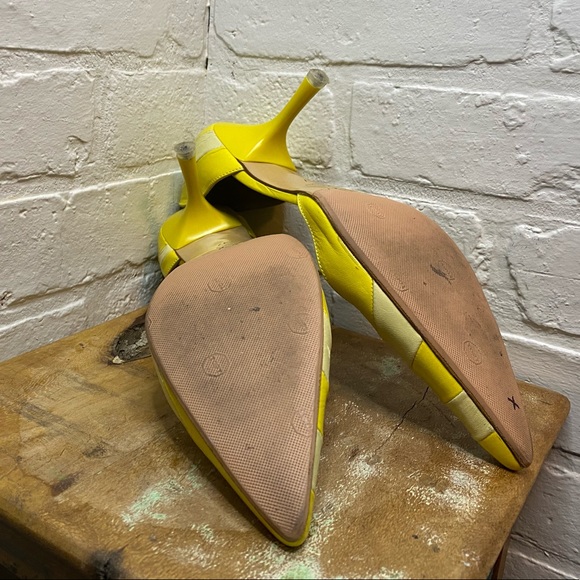 Fornarina Yellow Pumps Low Heels Size 7 - Picture 6 of 7